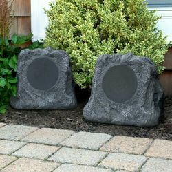 Premium 10-Watt Bluetooth Outdoor Rock Speakers, Pair