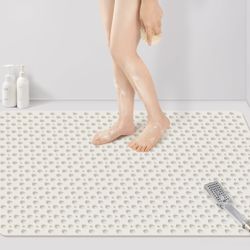 Yolife Extra Large Shower Mat 47x32 inch, Non Slip For Sale $24.00 50%+ OFF Retail $49.99 NEW WHITE