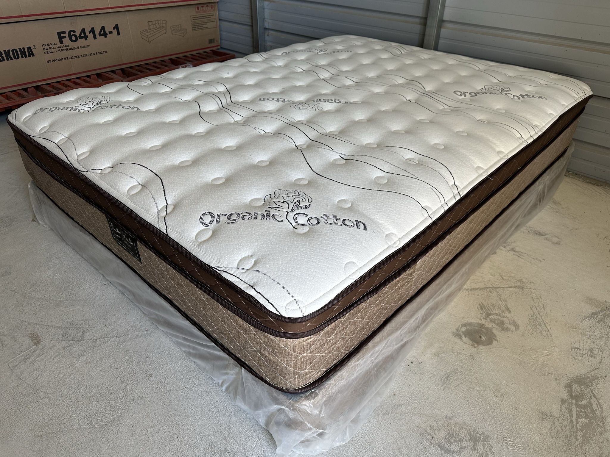 Full Size Organic Cloud Europillowtop Mattress And Boxspring