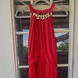 JBS red maxi dress sleeveless size L