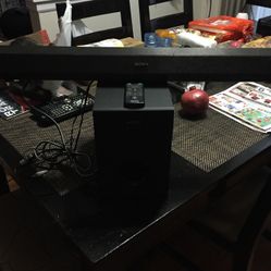 Sony 2.1 speaker bar with Subwoofer in control