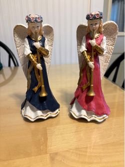 Angel Statues Set Of 2 - 8" Tall