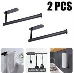 2pcs kitchen non-punch adhesive paper towel holder, strong adhesive waterproof and moisture-proof racks for bathroom and kitchen, self-adhesive paper 