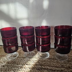 Luminaries Arcoroc (Ruby Red) And Depression Glass