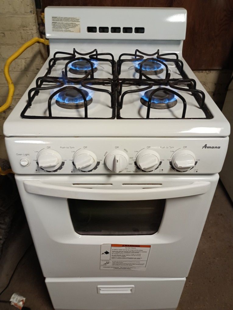 Clean White Apartments Size (19 5/8th Inches)Gas Stove Works Great! Free Delivery!
