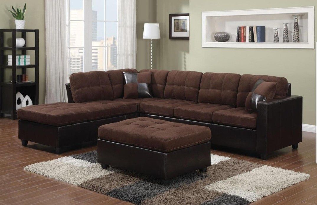 Used Brown Sectional Couch Fair Condition