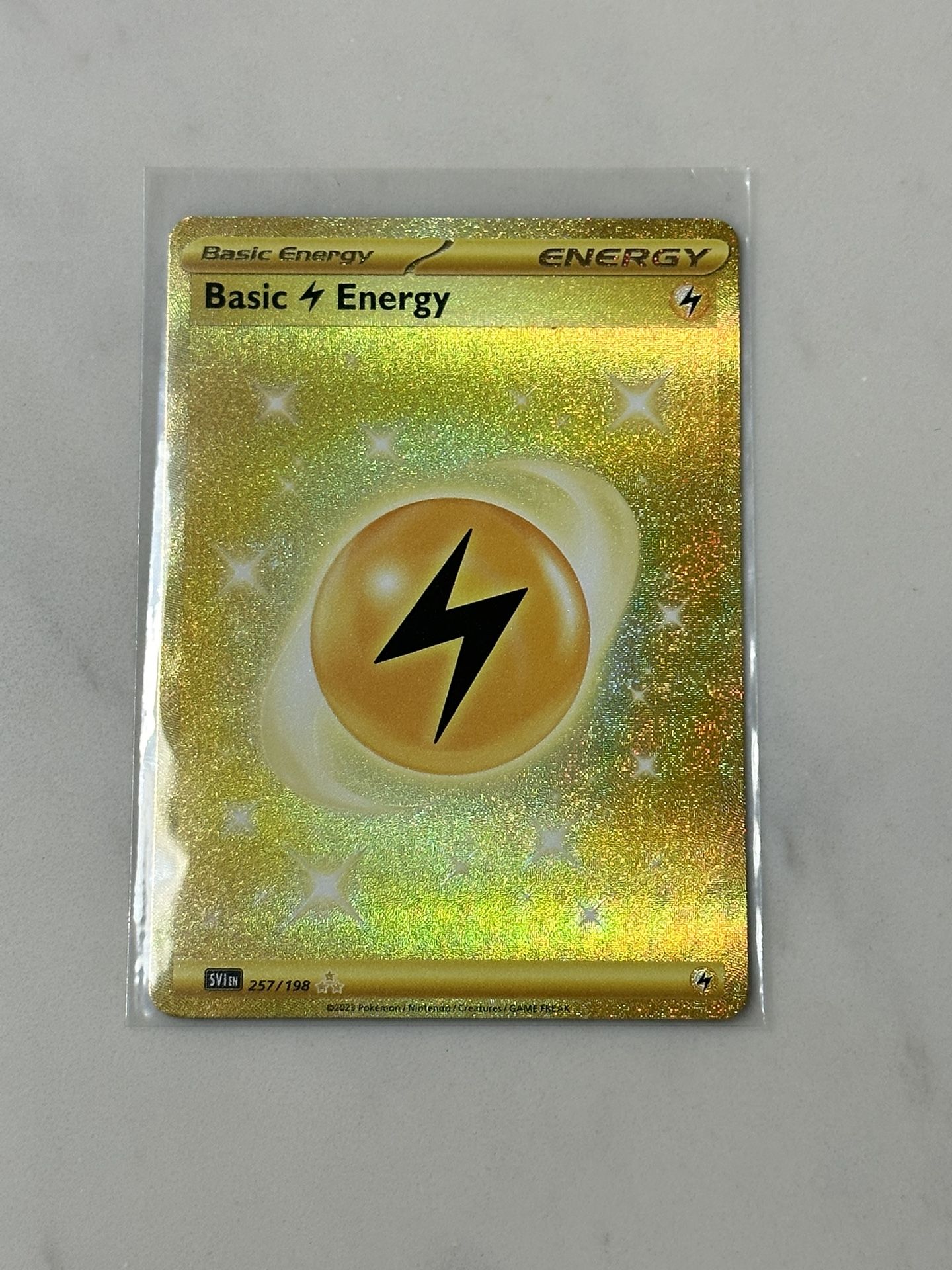 Pokemon Lightning Basic Energy Hyper Rare 255/198 NM Scarlet And Violet