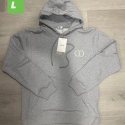 gray christian dior logo hoodie