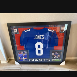 Daniel Jones autographed jersey custom framed