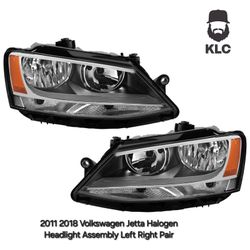2011 2018 Volkswagen Jetta Halogen Headlight Assembly Left Right Pair