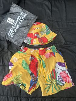 Cough Syrup Swim Shorts And Bucket Hat