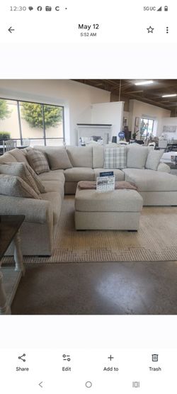 Ashley sectional sofa with ottoman 4 months old with matching oversized ottoman
