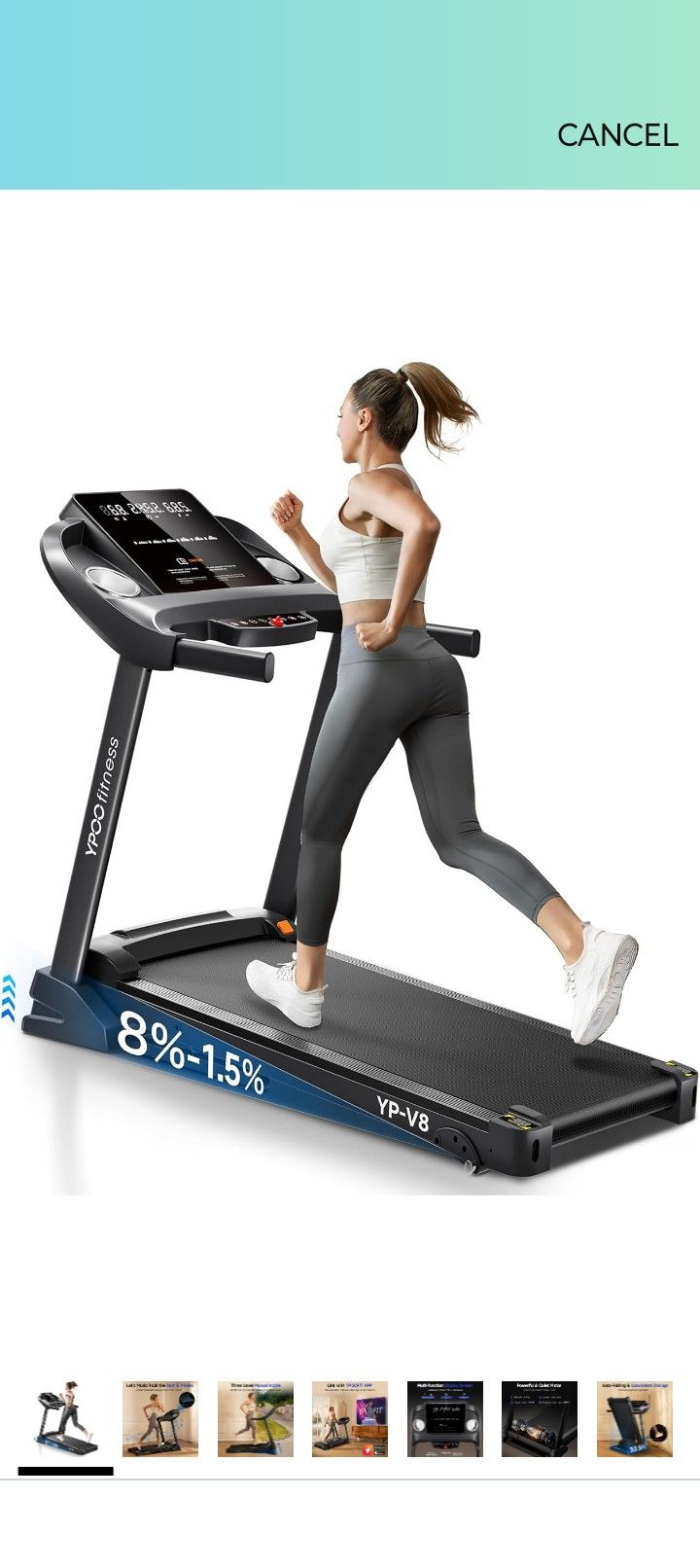 BRAND NEW IN SEALED BOX Treadmills for Home Use, Walking Pad Treadmill with Incline, Auto Foldable Treadmill for Home, 8.0 MPH Running Treadmill with