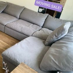 Gray Cloud Couch Modular Sectional Sofa Dupe Feathered 
