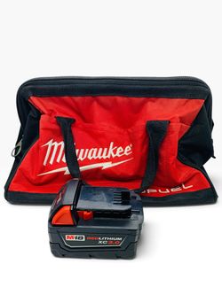 Milwaukee M18 Red Lithium XC 3.0 Battery & Contractors Tool Bag