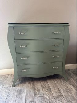Vintage Bombe Dresser with Glass Top