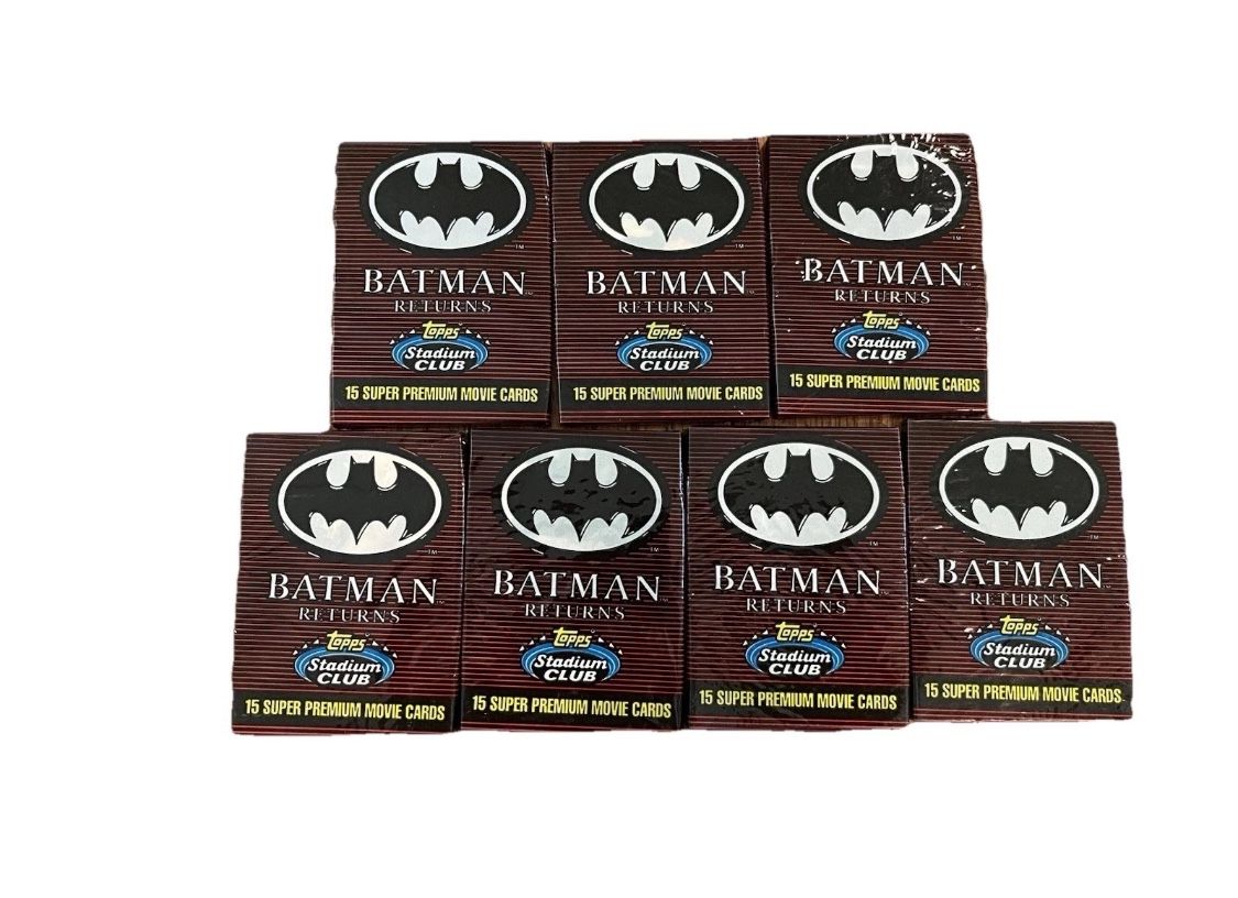 1991 Batman Returns Trading Cards Movie Super Premium 7 New SEALED PACKS Topps