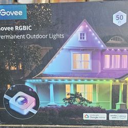 Govee Permanent Outdoor Lights, 50ft RGBIC Outdoor Lights with 36 LED Lights, IP67 Waterproof, 100 Scene Modes with 40lm White for Outdoor Decoratio