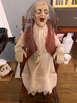 Animated Halloween Witch Rocking Chair Prop