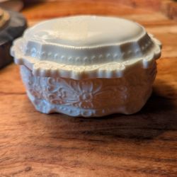 Vintage Heritage House “Love Me Tender” Trinket Box – Oval Porcelain Keepsake Box, Approx. Fits Lighter