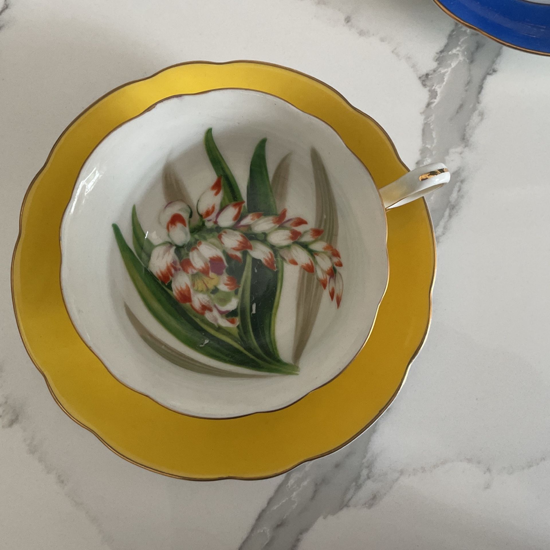 Antique Floral Tea Cup From Occupied Japan - Yellow Tea Set