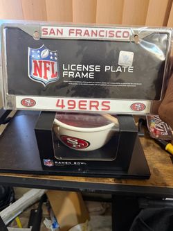 49ers ramen bowl and license plate frame