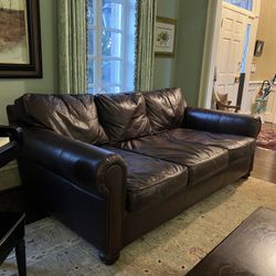 Restoration Hardware Lancaster Leather Sofa 