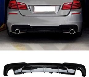 Rear Diffuser Fit for BMW 5-Series F10 F11 535d 535i M Sport 2011-2017 MP Style Gloss Black ABS Rear Bumper Diffuser Rear Bumper Automotive Exterior A
