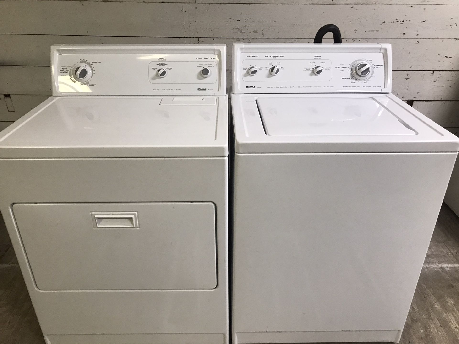 Kenmore super capacity plus washer & dryer