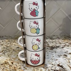 HELLO KITTY STACKED CERAMIC MINI MUG SET