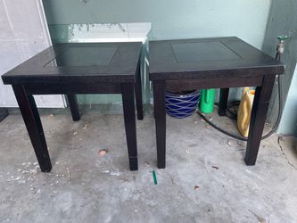 Dark Wood End Tables – Set of 2