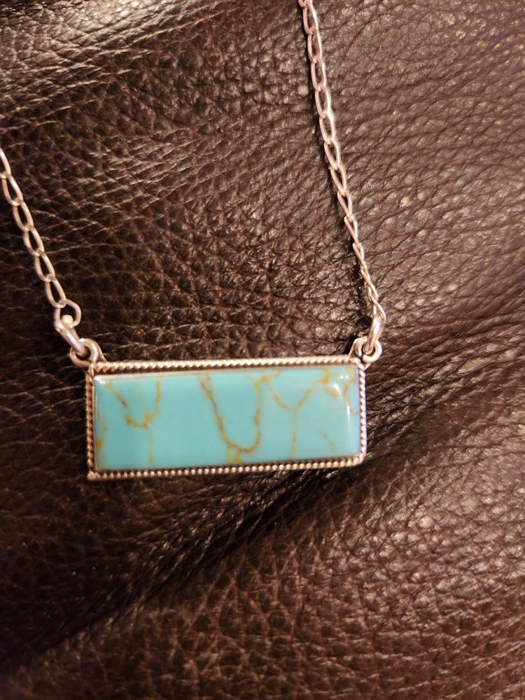 Kingman Turquoise Bar Necklace