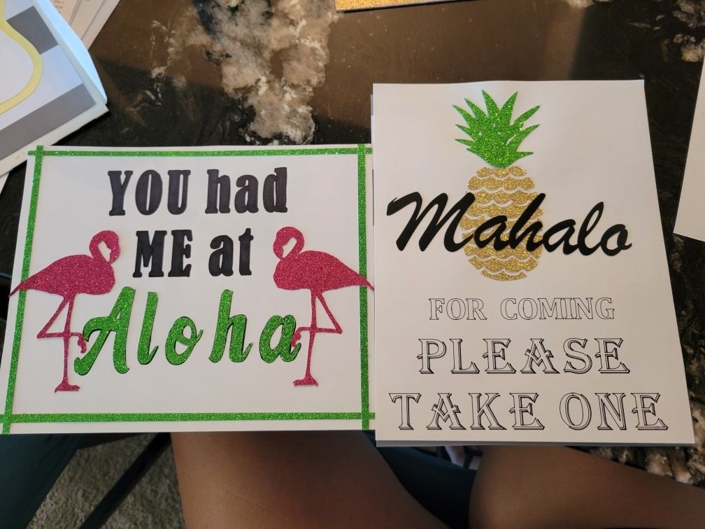 3 Hawaiian Bridal Shower Signs