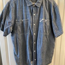 Boys Lrg Clothing Equipment Denim Kids 2x Button Down Short Sleeve Denim Shirt