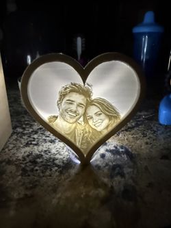 Custom Heart Lithophane – Personalized Photo Light