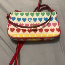 Dooney And Bourne Vintage Rainbow Hearts Cross Body Bag