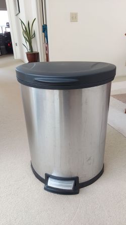 Stainless Steel Metal Trash Can, used, $25