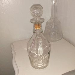 Lot Liquor Decanter glass Bottle Mid Century Scotch/Bourbon Cork Stopper