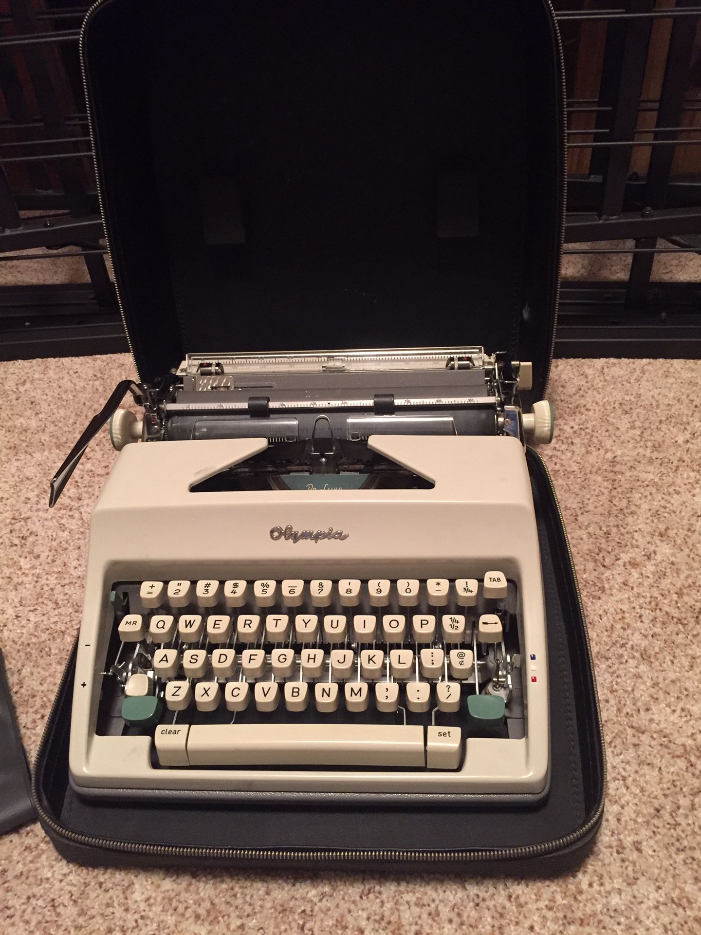 Olympia Vintage Typewriter with carrying case