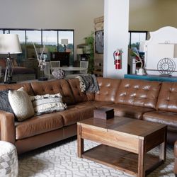 Baskove Auburn Large Leather LAF Sectional  / couch /Sofa 