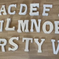 Wooden White Decorative Block Letters - New!
