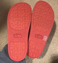 Coach Red Heart Monogram Slide Sandals Size 5