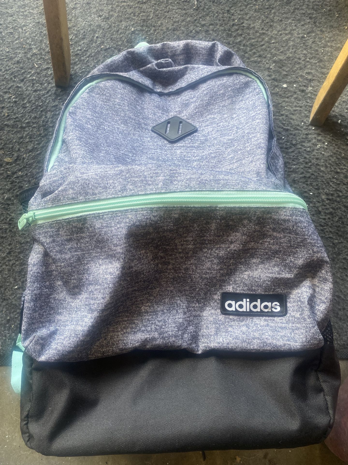 New ADIDAS Core Grey And Green laptop school gym full size book bag backpack