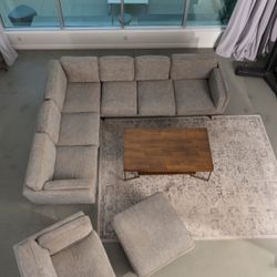 Sectional Sofa/Couch, Chair, Ottoman & Coffee Table 
