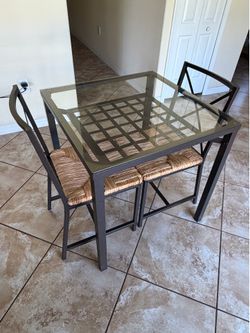 Ikea Granas Glass Table w/ 2 Chairs
