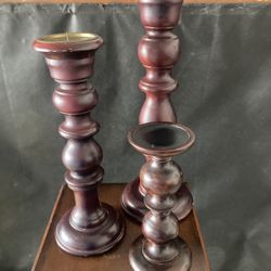 Wood Candle Holders 