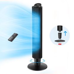 TaoTronics Tower Fan 42" 5-Speed 90° Oscillating Tower Fan with Sleep Mode, Remote, 12H On, Off Timer