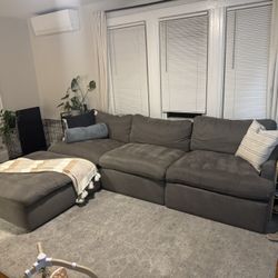 Dream Slate 3-Piece Power Reclining Sectional + Ottoman