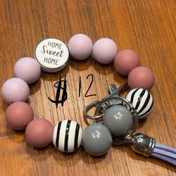Silicone Bead Bracelet Key Holder 