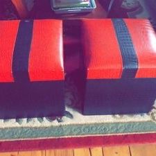 Red/Black Ottomans